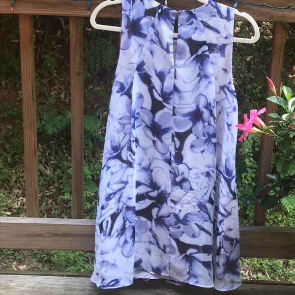 BCBGeneration Blue & Black Floral Fully Lined Mini - Picture 7 of 8